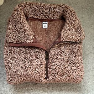 Old navy burgundy Sherpa pull over size xs